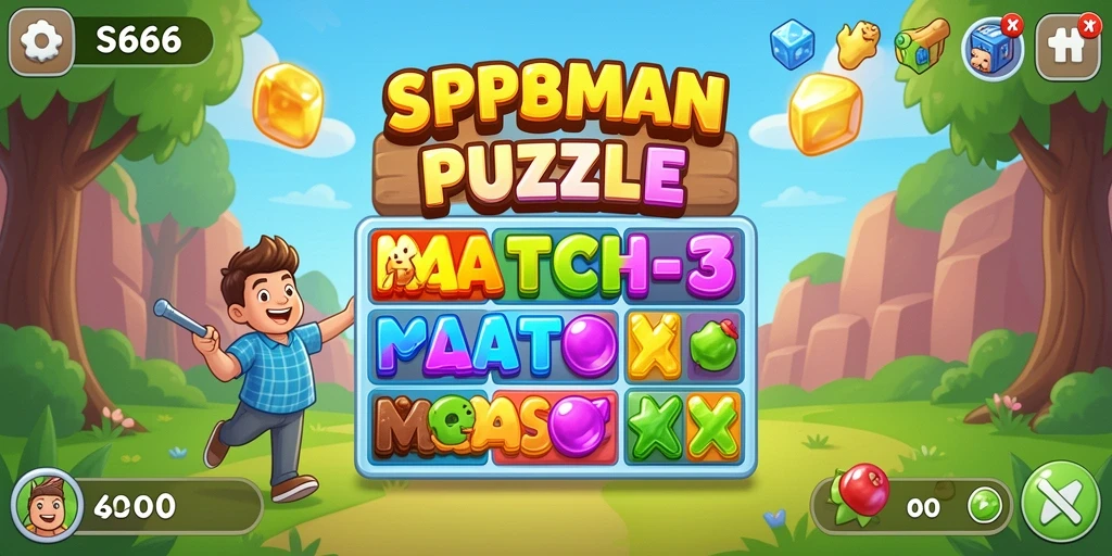 Tampilan gameplay SP666 dalam puzzle Match-3 yang seru dan menarik.