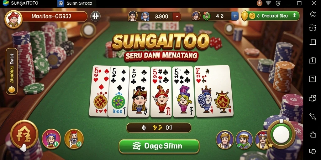 Tampilan gameplay SUNGAITOTO dengan aksi domino yang mendebarkan.