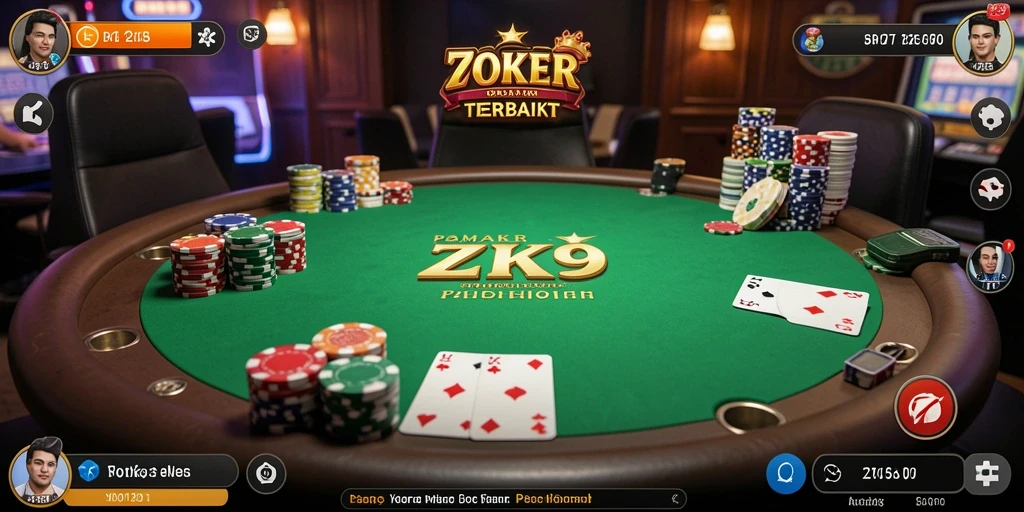 Tangkapan layar permainan ZK9 menunjukkan taruhan besar dalam permainan Poker.
